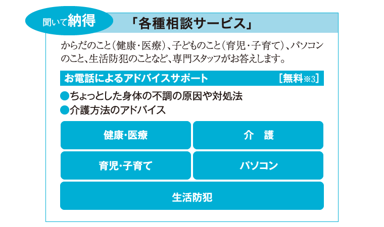 聞いて納得「各種相談サービス」